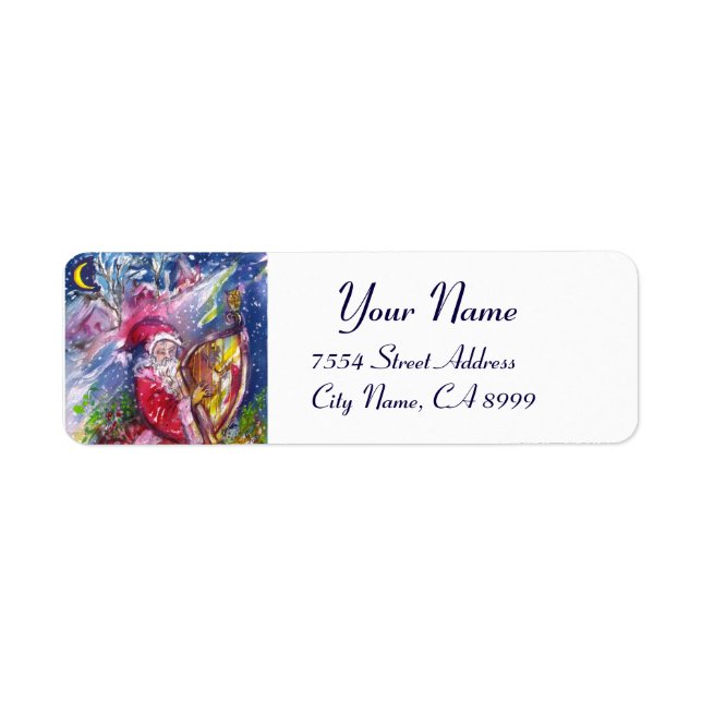 ETIQUETA PAPAI NOEL QUE JOGA A HARPA NO LUAR (Frente)