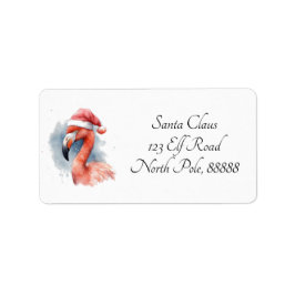 Etiqueta Papai noel Snowbird Flamingo, personalizado