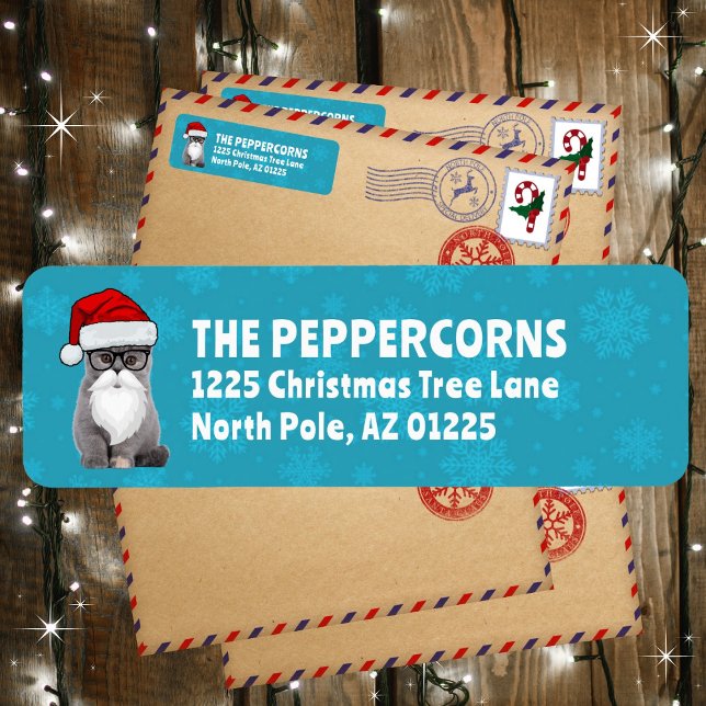 Etiqueta Papais noeis Bonitos Endereço de devolução de chá  (Available in multiple colors. Personalize and make it your own!)