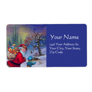 ETIQUETA PAPAIS NOEIS COM BRINQUEDOS E CRIANÇAS NO INVERNO 