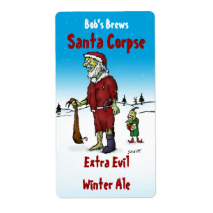 Etiqueta Papais noeis Corpse Zombie Homebrew Beer Label