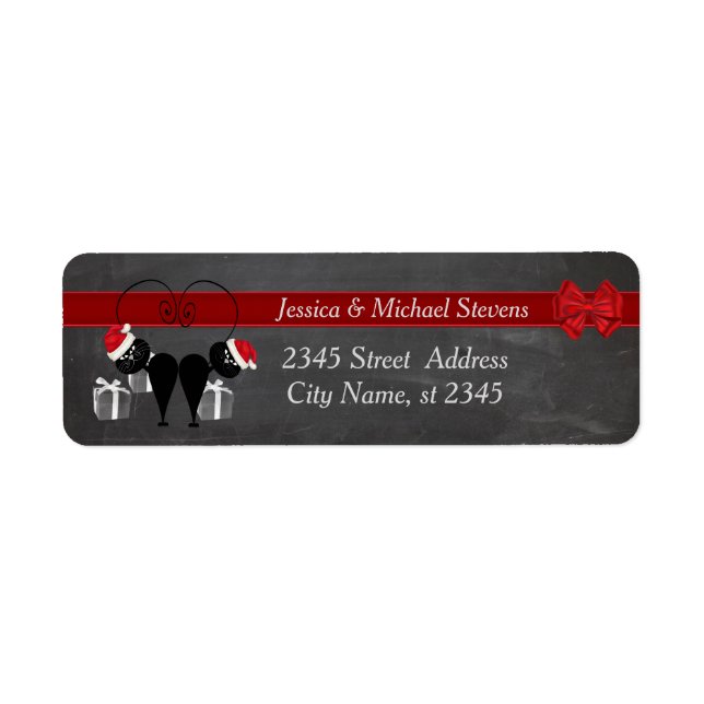 Etiqueta Papais noeis de cartografia de férias engraçados c (Frente)