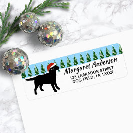 Etiqueta Papais noeis de Natal Black Labrador Endereço de d