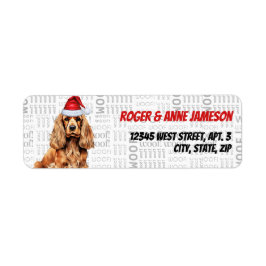 Etiqueta Papais noeis do Cocker Spaniel de Natal Endereço d