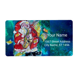 Etiqueta PAPAIS NOEIS E SAX, FESTA DE FERIADO DE NATAL Azul