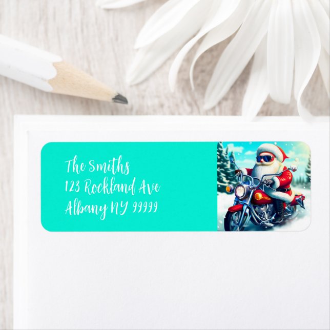 Etiqueta Papais noeis em motocicleta (Insitu)