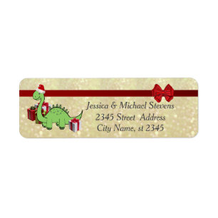 Etiqueta Papais noeis engraçadinhos, relíquia de dinossauro