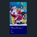 Etiqueta PAPAIS NOEIS INSPIRADOS A REPRODUZIR VIOLIN Noite<br><div class="desc">Pintura de aquarela musical,  branca e artística com cores vibrantes vermelhas,  azuis,  amarelas,  brancas por Búlgaro Lumini (c).</div>