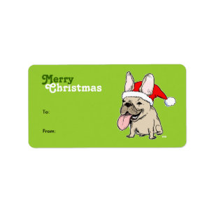Etiqueta Papais noeis para cães-de-granada de Natal