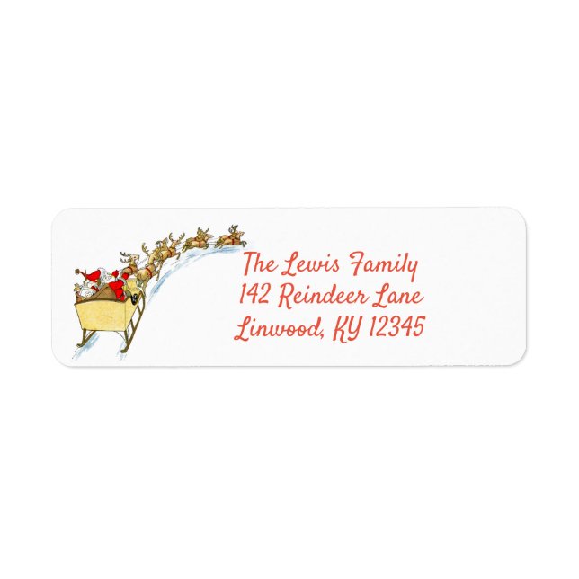 Etiqueta Papais noeis Sleigh (Frente)