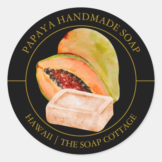 Etiqueta Papaya Soap (Frente)
