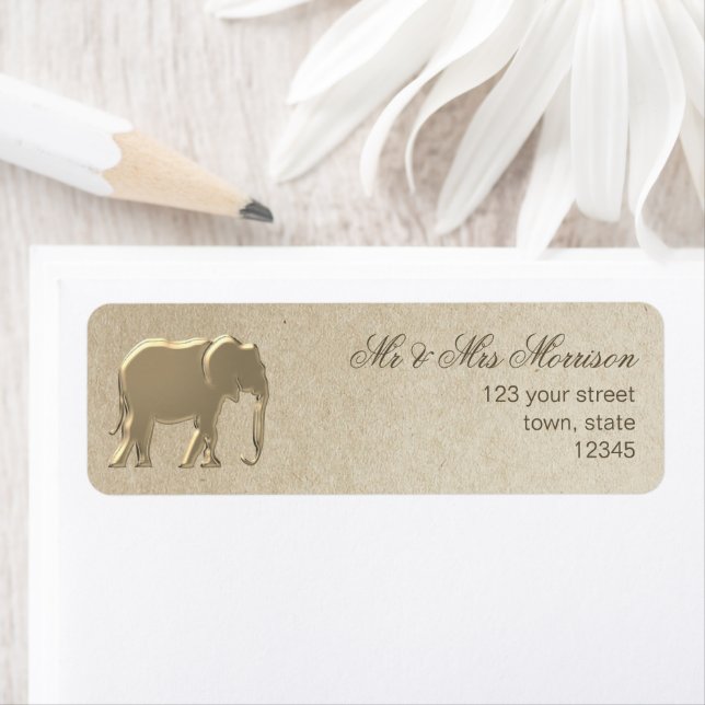 Etiqueta Papel de artesanato de elefante dourado para etiqu (Insitu)