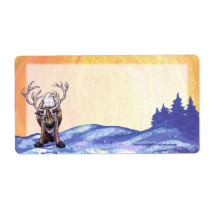 Etiqueta Papel de Carta de Reindeer