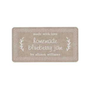 Etiqueta Papel Kraft de mirtilo de mirtilo assado em casa n