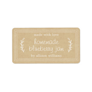 Etiqueta Papel Kraft de mirtilo de mirtilo, feito em casa n