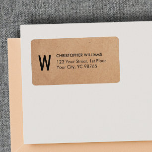 Etiqueta Papel Kraft Monograma Comercial Simples e Elegante