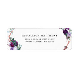 Etiqueta Papel Timbrado Floral Roxo