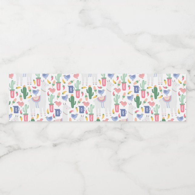 Etiqueta para botella de agua  Oh! Llama Llama (Rótulo Único)