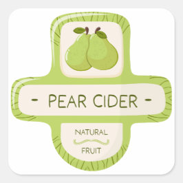 Etiqueta para botella de sidra de pera