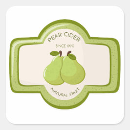 Etiqueta para botella de sidra de pera