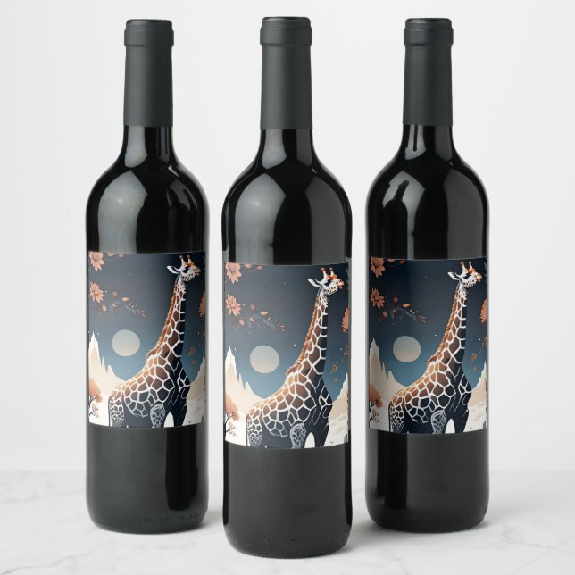 Etiqueta Para botella De Vino La Jirafa (Garrafas)