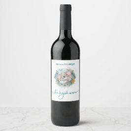 Etiqueta para botella vino Baby Shower Baby Koala