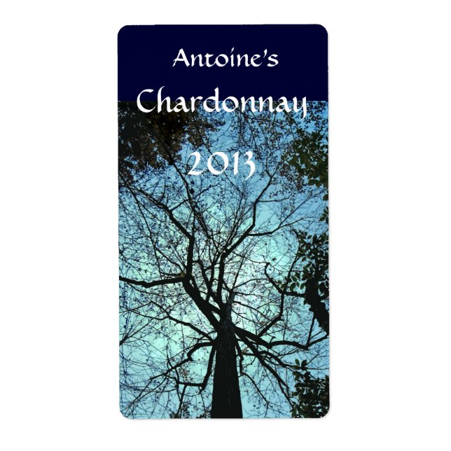 Etiqueta Para cima do rótulo do vinho da árvore (Frente)