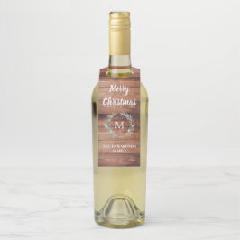 Etiqueta Para Garrafa A aguarela rústica sae do Feliz Natal de madeira