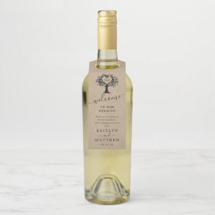 Etiqueta Para Garrafa A Coleção de Casamentos de Árvores do Coração Russ