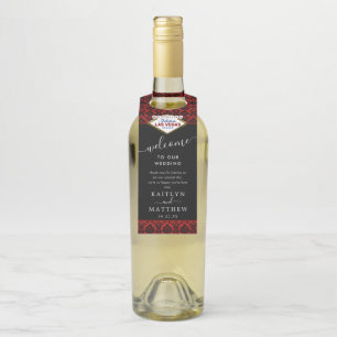 Etiqueta Para Garrafa A Coleção de Casamentos de Las Vegas do Damask Gli