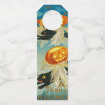 Abóboras de Halloween Antigas, Fantasmas e Gatos P