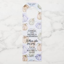 Etiqueta Para Garrafa Abre Abóbora Azul do Chá de Bebê Pop It