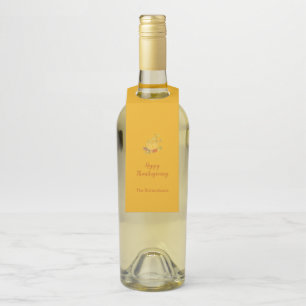 Etiqueta Para Garrafa Ação de Graças do outono Russo Caiu Cor da Abóbora