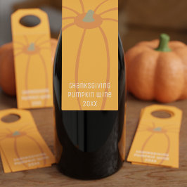 Etiqueta Para Garrafa Ação de Graças Pumpkin Wine Bottle Hanger Tags