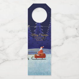 Etiqueta Para Garrafa Adicionar Nome da Família / Organização Azul + Pap