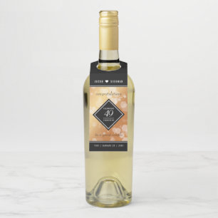 Etiqueta Para Garrafa Aniversário de Casamento de Cobre Elegante 49º