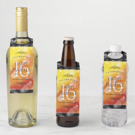 Etiqueta Para Garrafa Aniversário de Casamento Topaz do Ouro 16