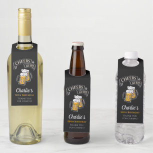 Etiqueta Para Garrafa Aniversário Dourado Negro E Cerveja De Qualquer Id