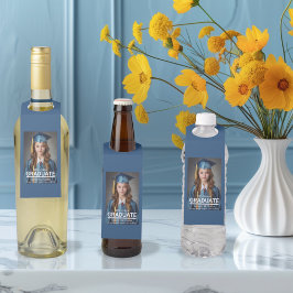 Etiqueta Para Garrafa Anúncio de Graduação de Foto Minimalista do 8º Gra