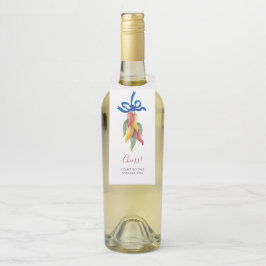 Etiqueta Para Garrafa Aquarela Pimento-Pimento Tag