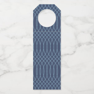Etiqueta Para Garrafa Arte ondulada azul, decorativa, simples, moderna,