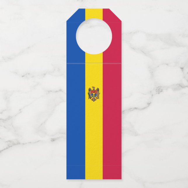 Etiqueta Para Garrafa bandeira da Moldávia (Frente)