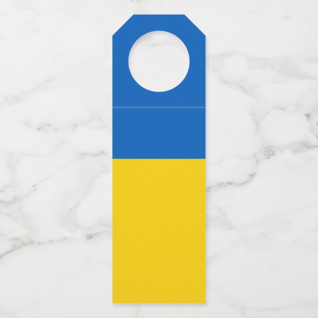 Etiqueta Para Garrafa Bandeira da Ucrânia (Frente)
