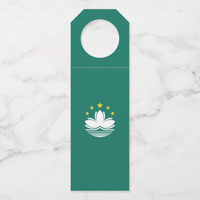 Etiqueta Para Garrafa Bandeira de Macau (Frente)