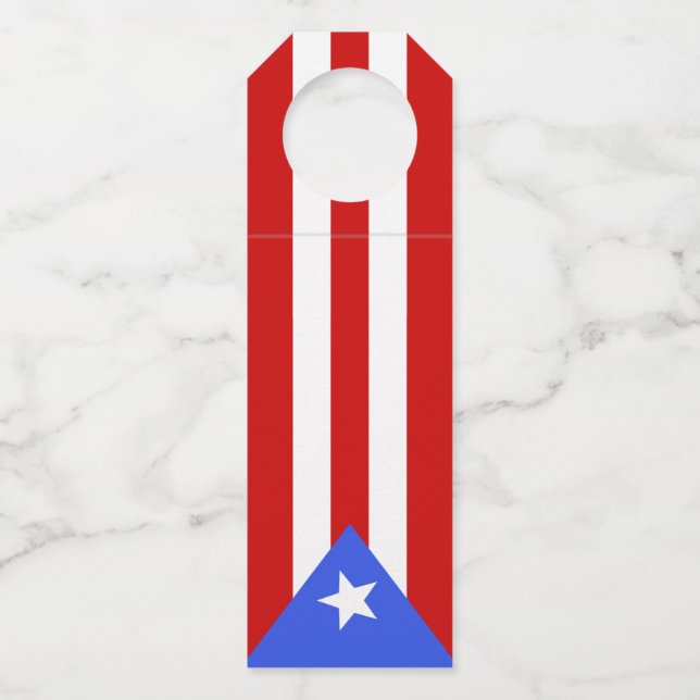 Etiqueta Para Garrafa bandeira de Porto Rico (Frente)