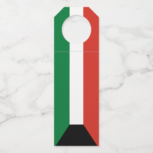 Etiqueta Para Garrafa bandeira do Kuwait (Frente)