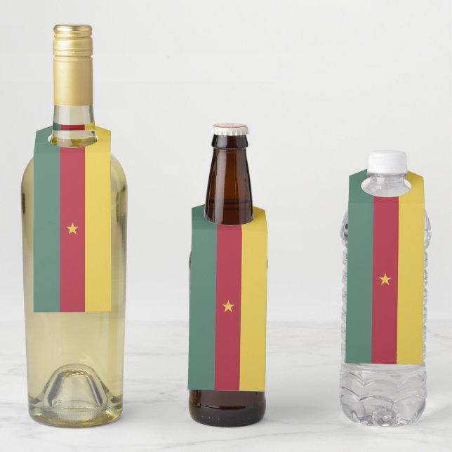 Etiqueta Para Garrafa Bandeira dos Camarões (In Situ)