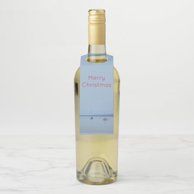 Etiqueta Para Garrafa Barcos à vela no rio (Na garrafa)