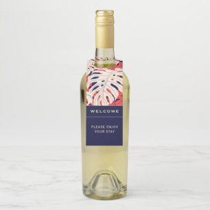 Etiqueta Para Garrafa Bem-vindo   Folha de Palma Tropical   Arroz de Alu