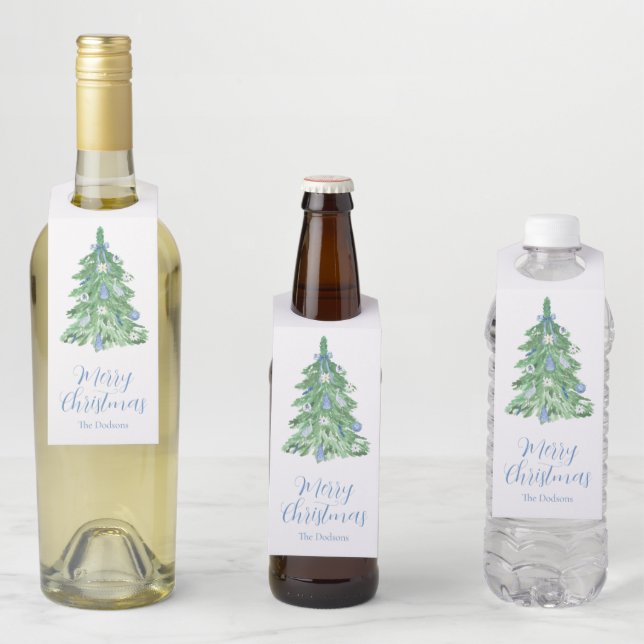 Etiqueta Para Garrafa Blue Chinoiserie Christmas (In Situ)